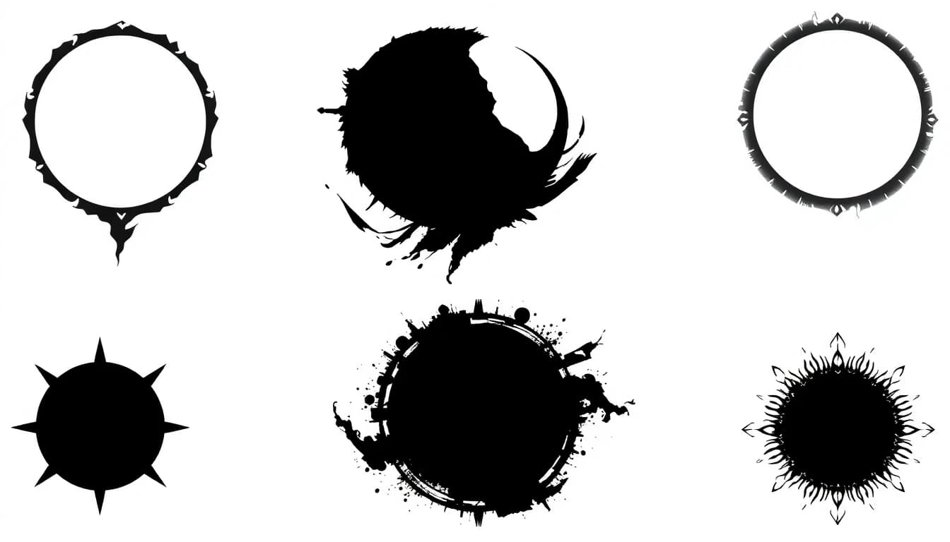 Blackout Tattoo - AI generated tattoo design examples showing blackout tattoo style characteristics