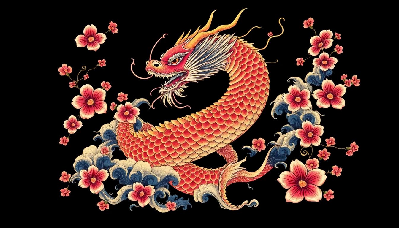 Japanese Tattoo - AI generated tattoo design examples showing japanese tattoo style characteristics