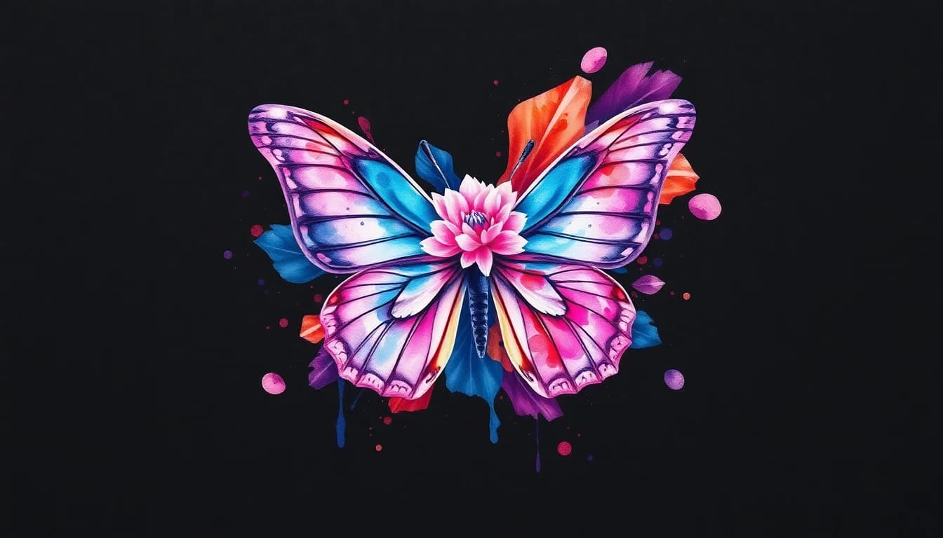 Watercolor Tattoo - AI generated tattoo design examples showing watercolor tattoo style characteristics