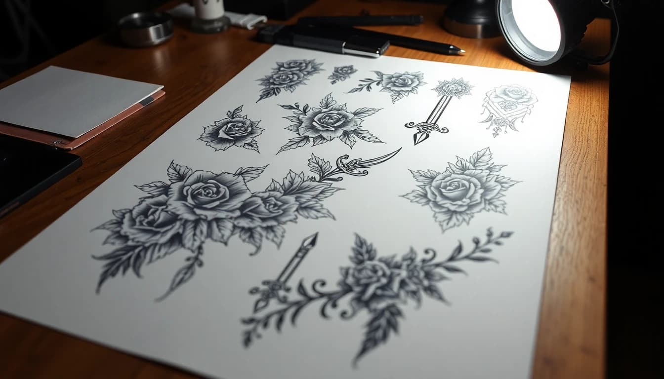 Tattoo Stencils & Artist Sketches - tattoo stencil, tattoo sketch, flash sheet